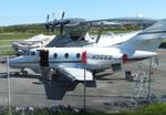 Aircraft N256V, Dassault Falcon 10 undergoing maintenance outside the Dornier Museum at the Bodensee airport, Friedrichshafen, at EDNY, photo by iwarnecke