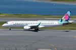 Aircraft VQ-BLZ, Bermudair tittles on the left side of this ERJ190, at KBOS, photo by FerryPNL