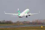 Aircraft F-HTVA, Boeing 737-8K2, Take off rwy 07R, Brest-Bretagne airport (LFRB-BES), at LFRB, photo by Yves-Q