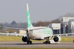 Aircraft F-GZHJ, Boeing 737-86J, Push back, Brest-Bretagne Airport (LFRB-BES), at LFRB, photo by Yves-Q