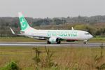 Aircraft F-GZHJ, Boeing 737-86J, Take off run rwy 07R, Brest-Bretagne Airport (LFRB-BES), at LFRB, photo by Yves-Q