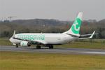Aircraft F-GZHJ, Boeing 737-86J, Taxiing rwy 07R, Brest-Bretagne Airport (LFRB-BES), at LFRB, photo by Yves-Q