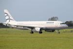 Aircraft SX-DGD, Airbus A320-232, Taxiing rwy 25L, Brest-Bretagne airport (LFRB-BES), at LFRB, photo by Yves-Q