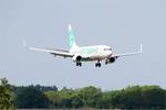 Aircraft F-GZHJ, Boeing 737-86J, On final rwy 07R, Brest-Bretagne Airport (LFRB-BES), at LFRB, photo by Yves-Q