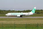 Aircraft F-GZHJ, Boeing 737-86J, Taxiing rwy 07R, Brest-Bretagne Airport (LFRB-BES), at LFRB, photo by Yves-Q