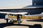 Aircraft N73403, San Carlos airport in California 1992., at SQL, photo by ClaytonEddy