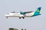 Aircraft EI-FAT, ATR 42 600, On final rwy 25L, Brest-Bretagne airport (LFRB-BES), at LFRB, photo by Yves-Q