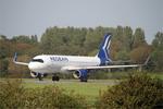 Aircraft SX-DGZ, Airbus A320-232, Ready to take off rwy 25L, Brest-Bretagne airport (LFRB-BES), at LFRB, photo by Yves-Q