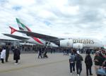 Aircraft A6-EVH, Airbus A380-842 of Emirates at ILA 2026, Berlin, at EDDB, photo by iwarnecke