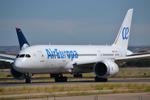 Aircraft EC-NXA, Air Europa B787 taxiing at Madrid (LEMD) to Teminal 1 after Landing, at LEMD, photo by luckytravel