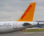Aircraft TC-RDU, FlyPegasus A321neo tail taxiing at Madrid (LEMD) to takeoff RWY36R, at LEMD, photo by luckytravel