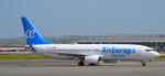 Aircraft EC-MXM, Air Europa Express B737-800 taxiing at Madrid (LEMD) to Terminal 2 after Landing, at LEMD, photo by luckytravel