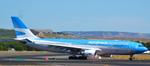 Aircraft LV-FVI, Aerolineas Argentinas A330-200 taxiing at Madrid (LEMD) to Terminal 1 after Landing, at LEMD, photo by luckytravel