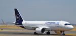 Aircraft D-AIJR, LufthansaCity A320neo taxiing at Madrid (LEMD) to Terminal 2 after Landing, at LEMD, photo by luckytravel