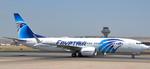 Aircraft SU-GGL, Egyptair B737MAX taxiing at Madrid (LEMD) to Terminal 1 after Landing, at LEMD, photo by luckytravel