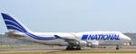 Aircraft N756CA, National B747F taxiing at Madrid (LEMD) to Cargo Terminal after Landing, at LEMD, photo by luckytravel