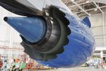 Aircraft N61103, Blue tail cone = new engine. SFO 2026, at KSFO, photo by ClaytonEddy