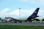 Aircraft N676FE, Fedex A300 sits on the cargo ramp at Southwest Florida International Airport, at KRSW, photo by Suncoast Spotter