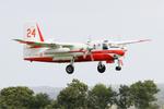 Aircraft F-AYKM, Grumman Conair S-2T Turbo Firecat, On final rwy 22, Morlaix-Ploujean airport (LFRU-MXN), at LFRU, photo by Yves-Q