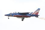 Aircraft E162, Dassault-Dornier Alpha Jet E (F-TERJ), Athos 07 of Patrouille de France 2026, On display, Morlaix-Ploujean airport (LFRU-MXN), at LFRU, photo by Yves-Q