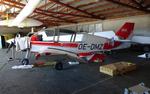 Aircraft OE-DMZ, 1974-build Robin Remorqueur in the maintenance hangar at Mariazell, Austria, at LOGM, photo by ReinhardJost