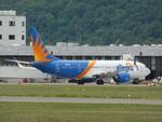Aircraft N832NV, Allegiant at gate 3, at KELM, photo by planestuff
