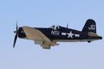 Aircraft N83JC, Goodyear FD-1D Corsair, at KOSH, photo by MarkPasqualino