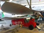 Aircraft OH-BFA, Mignet HM-14 Pou-du-Ciel replica, built by museum volunteers, at the Suomen Ilmailumuseo (Finnish Aviation Museum), Vantaa, photo by iwarnecke
