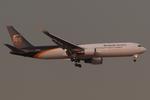 Aircraft N343UP, UPS 767-300, at LOWW, photo by Andy Graf