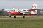 Aircraft F-AYKM, Grumman Conair S-2T Turbo Fireca, Take off rwy 22, Morlaix-Ploujean airport (LFRU-MXN), at LFRU, photo by Yves-Q