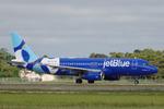 Aircraft N527JL, JetBlue 1552 departs Southwest Florida International Airport enroute to Westchester County Airport, at KRSW, photo by Suncoast Spotter
