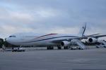 Aircraft 3DC-SDF, King Mswati III from the Kingdom of Eswatini Airbus A340 sits on the north ramp at Southwest Florida International Airport, at KRSW, photo by Suncoast Spotter