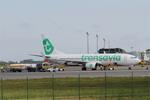 Aircraft F-GZHM, Boeing 737-8K2, Boarding area, Brest-Bretagne Airport (LFRB-BES), at LFRB, photo by Yves-Q