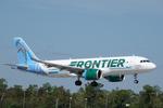 Aircraft N388FR, Frontier 1577 arrives at Southwest Florida International Airport following flight from Philadelphia International Airport, at KRSW, photo by Suncoast Spotter