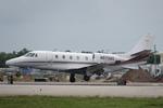 Aircraft N573QS, Execjet 573 arrives at Southwest Florida International Airport following flight from Wlmington International Airport, at KRSW, photo by Suncoast Spotter