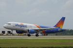 Aircraft N287NV, Allegiant 1557 arrives at Southwest Florida International Airport following flight from Appleton International Airport, at KRSW, photo by Suncoast Spotter