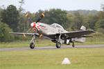 Aircraft G-MRLL, North American P-51D Mustang, Taxiing rwy 22, Morlaix-Ploujean airport (LFRU-MXN), at LFRU, photo by Yves-Q