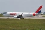 Aircraft F-HBXA, Embraer 170LR, Taxiing to holding point charlie, Brest-Bretagne Airport (LFRB-BES), at LFRB, photo by Yves-Q