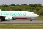 Aircraft F-HUYB, Boeing 737-8JP, Take off run rwy 07R, Brest-Bretagne airport (LFRB-BES), at LFRB, photo by Yves-Q