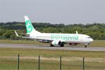 Aircraft F-HUYB, Boeing 737-8JP, Take off run rwy 07R, Brest-Bretagne airport (LFRB-BES), at LFRB, photo by Yves-Q