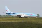 Aircraft OO-TUK, Boeing 737-86J, Taxiing to boarding aera, Brest-Bretagne airport (LFRB-BES), at LFRB, photo by Yves-Q