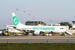 Aircraft F-GZHJ, Boeing 737-86J, Boarding area, Brest-Bretagne Airport (LFRB-BES), at LFRB, photo by Yves-Q
