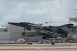 Aircraft N407AX, A F-21 Kfir C2 departs Southwest Florida International Airport enroute to training in the Gulf of America, at KRSW, photo by Suncoast Spotter
