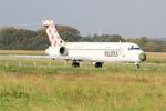 Aircraft EC-MGS, Boeing 717-2CM, Ready take off rwy 07R, Brest-Bretagne Airport (LFRB-BES), at LFRB, photo by Yves-Q