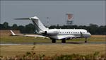 Aircraft 2-BANK, 2012 Bombardier Global 5000 departing London Oxford Airport, at EGTK, photo by Mike_Y