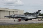Aircraft N402AX, A F-21 Kfir C2 sits on the Private Sky ramp at Southwest Florida International Airport, at KRSW, photo by Suncoast Spotter