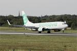Aircraft F-GZHU, Boeing 737-8K2, Landing rwy 07R, Brest-Bretagne airport (LFRB-BES), at LFRB, photo by Yves-Q