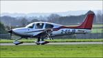 Aircraft 2-EGJB, 2015 Cirrus SR22 GTS G5 Carbon preparing to depart Cotswold Airport, at EGBP, photo by Mike_Y
