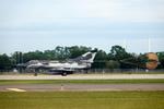Aircraft N402AX, A F-21 Kfir C2 arrives at Southwest Florida International Airport following training in the Gulf of America, at KRSW, photo by Suncoast Spotter