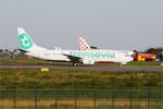 Aircraft F-HTVX, Boeing 737-8JP, Taxiing to boarding area, Brest-Bretagne airport (LFRB-BES), at LFRB, photo by Yves-Q
